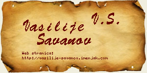 Vasilije Savanov vizit kartica